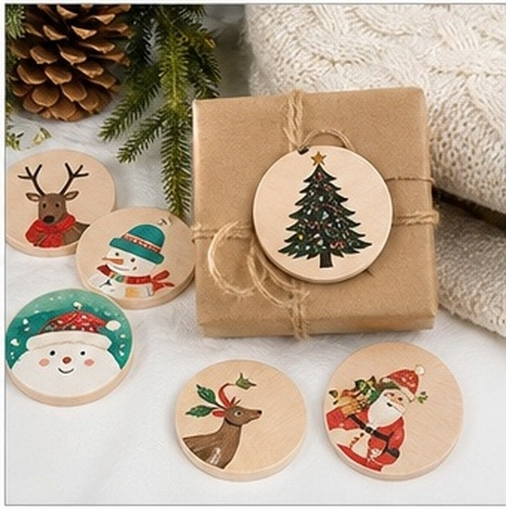 50Pcs Solid Wood Circles Natur - Party Games Name ulasan dan harga