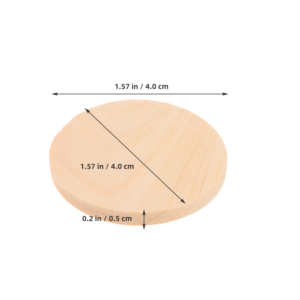 50Pcs Solid Wood Circles Natur - Party Games Name ulasan dan harga